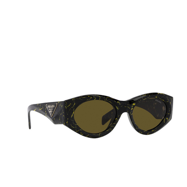 Occhiali da sole Prada PR 20ZS 19D01T black yellow marble - tre quarti