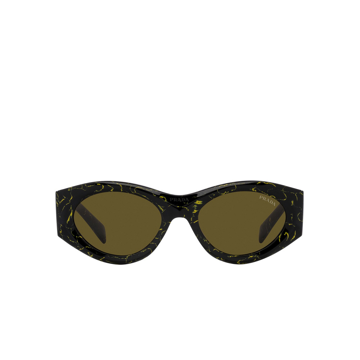 Prada PR 20ZS Sunglasses 19D01T Black Yellow Marble - front view