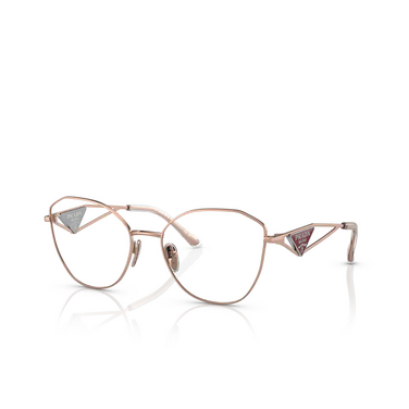 Prada PR 52ZV Korrektionsbrillen zvf1o1 pink gold - Dreiviertelansicht