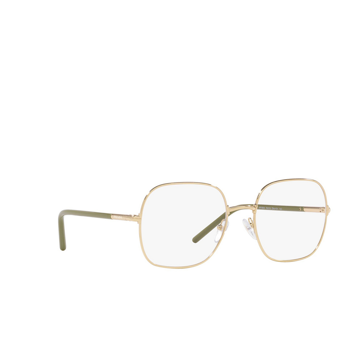 Prada PR 56WV Eyeglasses ZVN1O1 Pale Gold - three-quarters view
