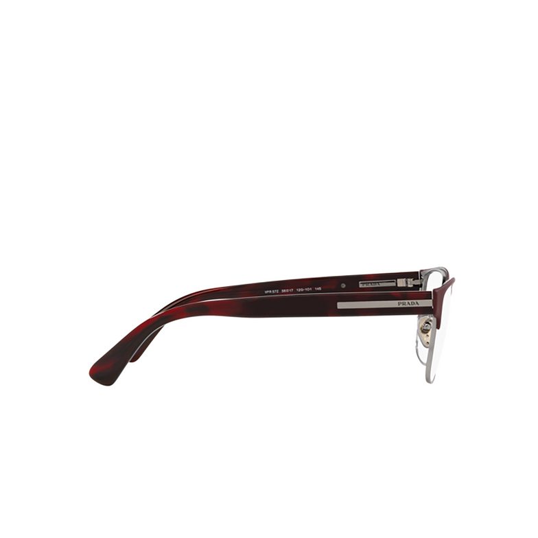 Prada PR 57ZV Eyeglasses 12G1O1 matte red brown - 3/4