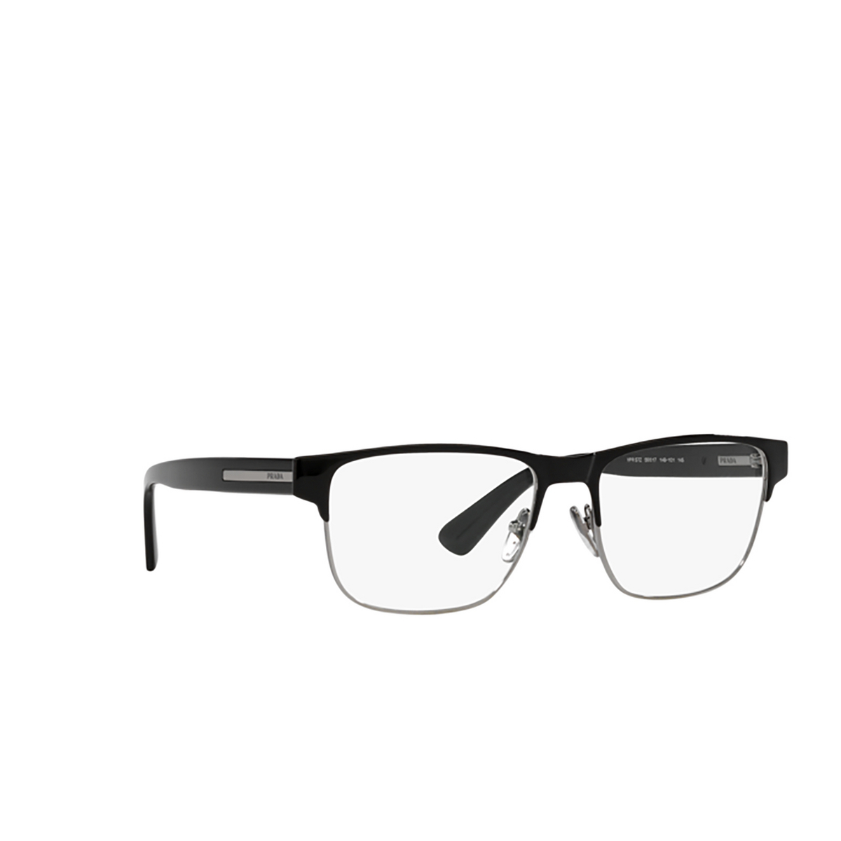 Prada PR 57ZV Eyeglasses 1BO1O1 Matte Black - three-quarters view