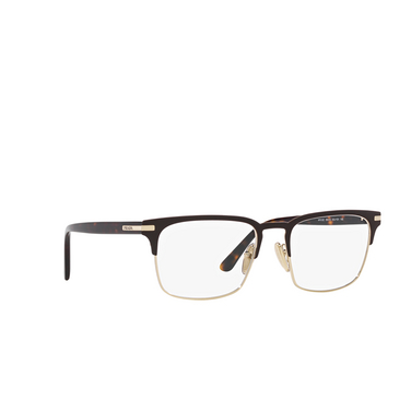 Gafas graduadas Prada PR 58ZV 01U1O1 matte brunished / pale gold - Vista tres cuartos