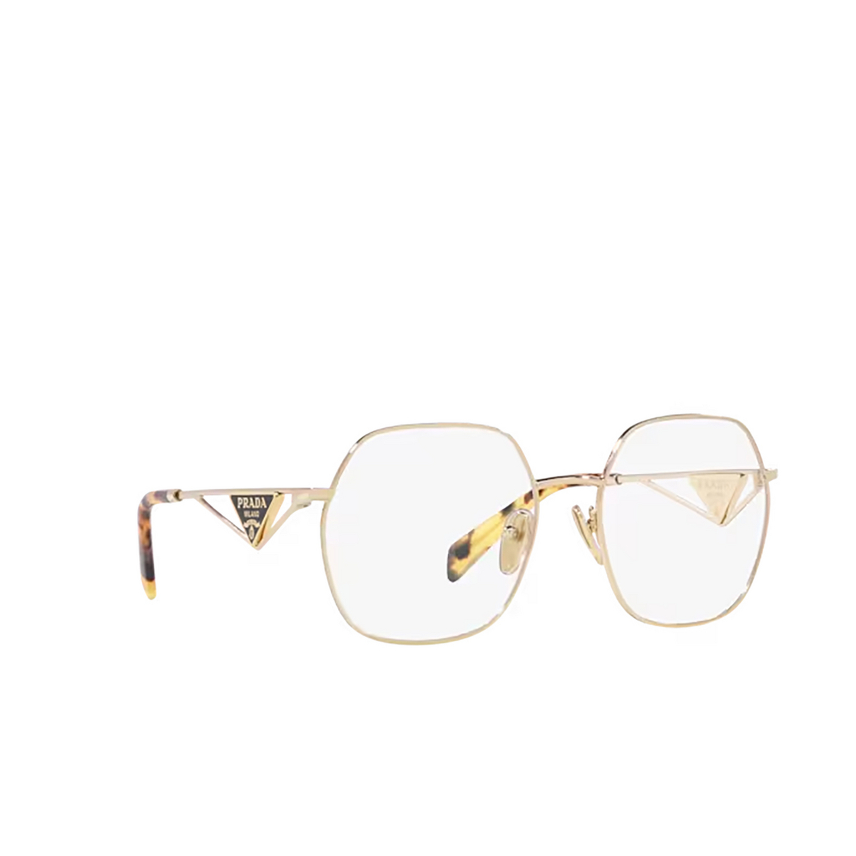 Prada PR 59ZV Eyeglasses ZVN1O1 Pale Gold - three-quarters view