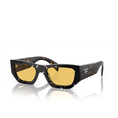 Prada PR A01S Sunglasses 15o10c havana black transparent - three-quarters view