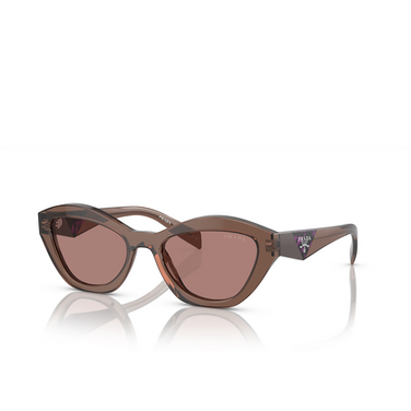 Prada PR A02S Sunglasses 17O60B brown transparent - three-quarters view