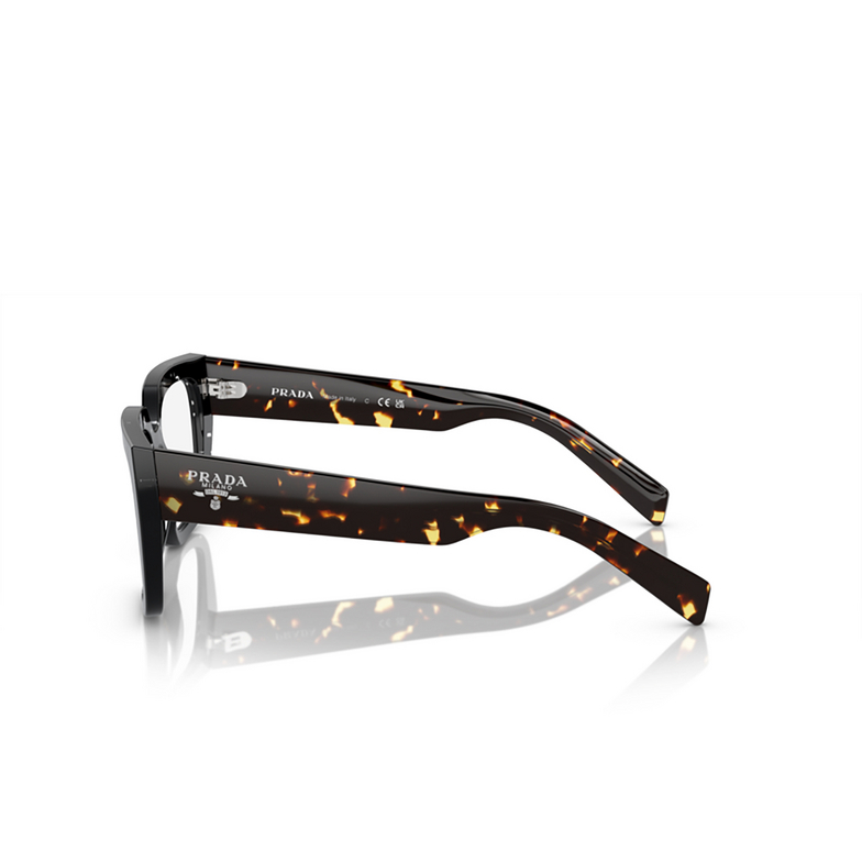 Prada PR A03V Eyeglasses 15O1O1 havana black transparent - 3/4