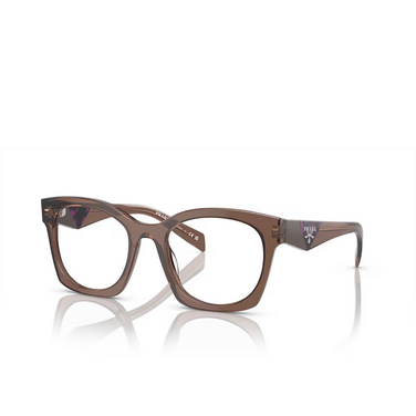 Prada PR A05V Eyeglasses 17O1O1 transparent brown - three-quarters view