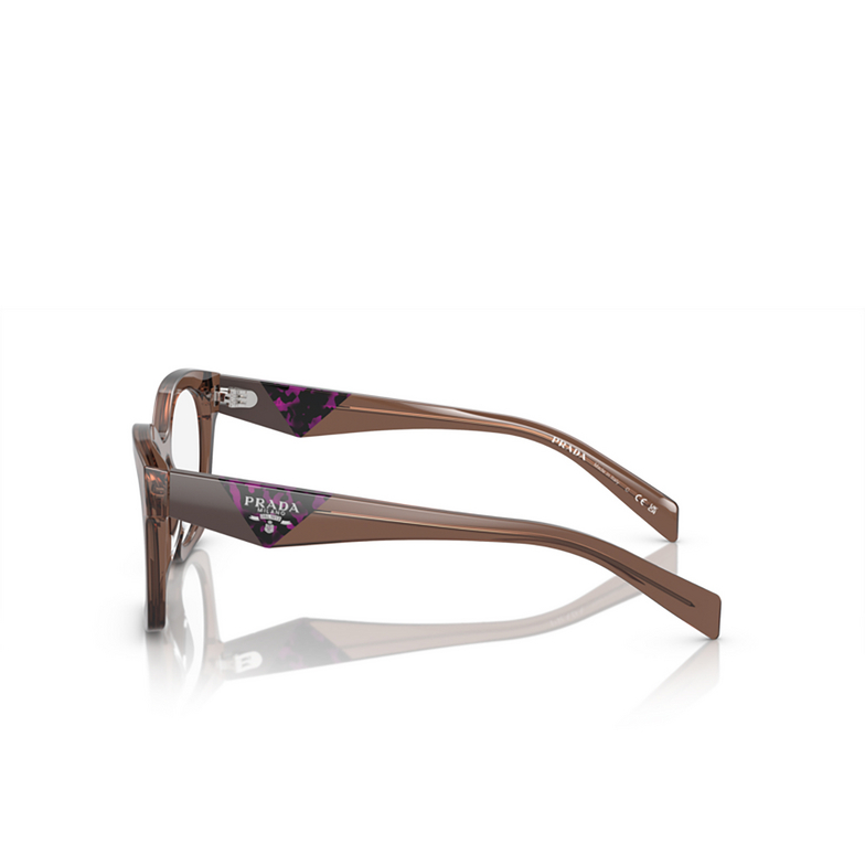 Prada PR A05V Eyeglasses 17O1O1 transparent brown - 3/4