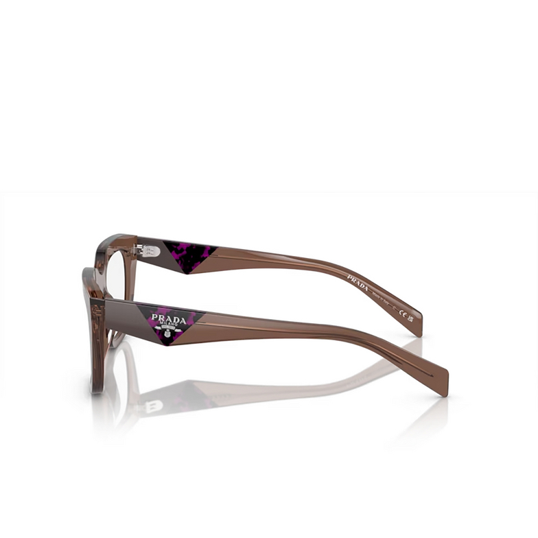 Prada PR A06V Eyeglasses 17O1O1 transparent brown - 3/4