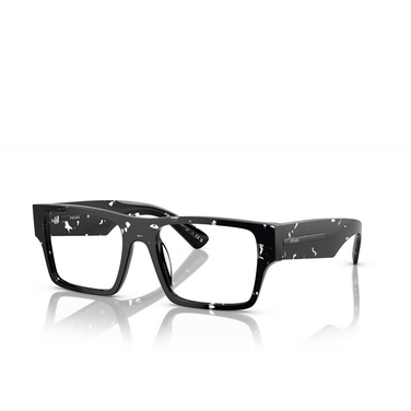 Prada PR A08V Eyeglasses 15O1O1 havana black transparent - three-quarters view