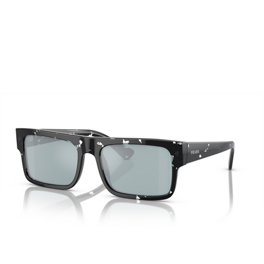Prada PR A10S Sunglasses 15O01A havana black transparent - three-quarters view