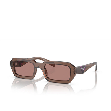 Prada PR A12S Sunglasses 17O60B brown transparent - three-quarters view