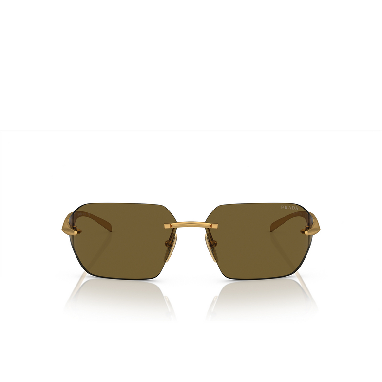 Prada PR A55S Sunglasses 15N01T satin yellow gold - 1/4