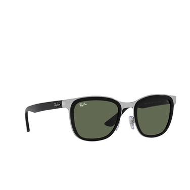 Ray-Ban CLYDE Sunglasses 003/71 black on silver - three-quarters view