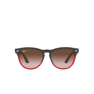 Ray-Ban IRIS Sunglasses 663113 grey on transparent red - front view