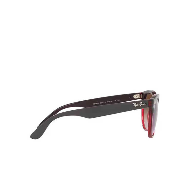 Ray-Ban IRIS Sunglasses 663113 grey on transparent red - 3/4