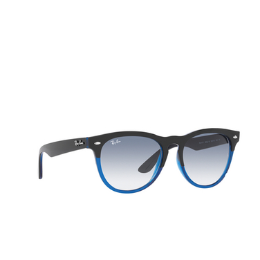 Ray-Ban IRIS Sunglasses 663219 black on transparent blue - three-quarters view
