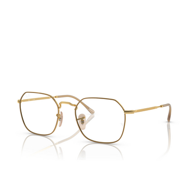 Ray-Ban JIM Eyeglasses 3167 beige on gold - three-quarters view