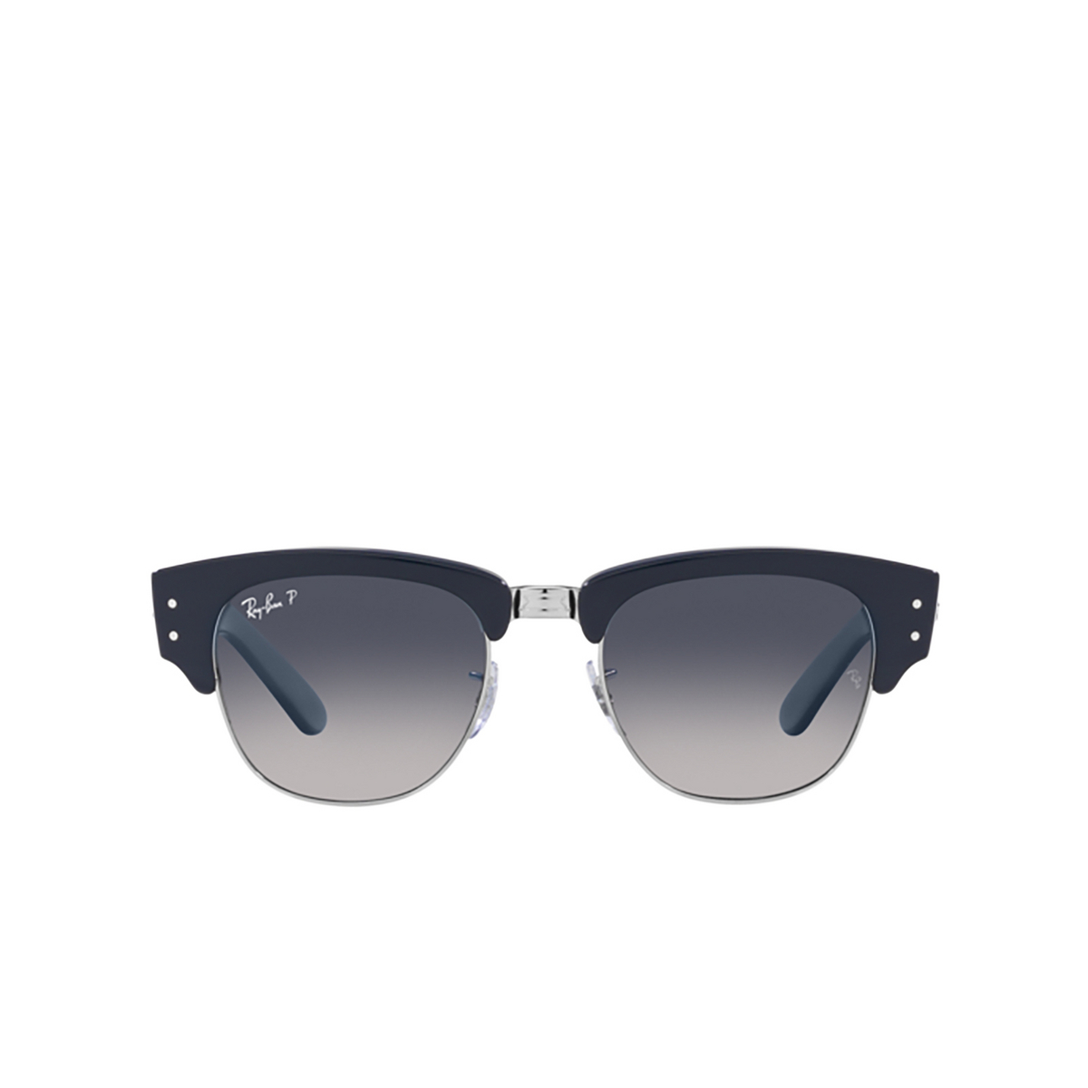 Ray-Ban MEGA CLUBMASTER Sunglasses 136678 Blue On Silver - front view