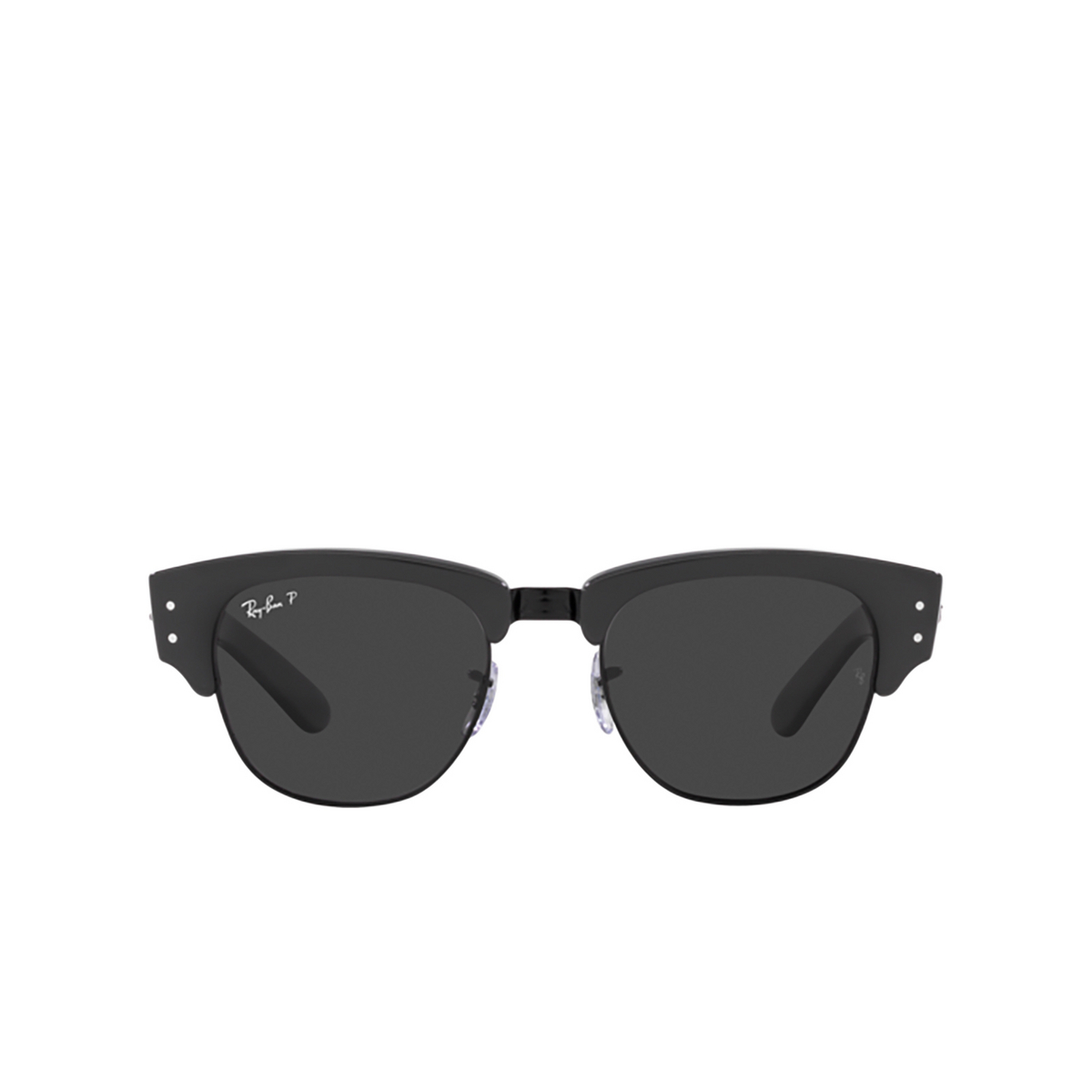 Ray-Ban MEGA CLUBMASTER Sunglasses 136748 Grey On Black - front view