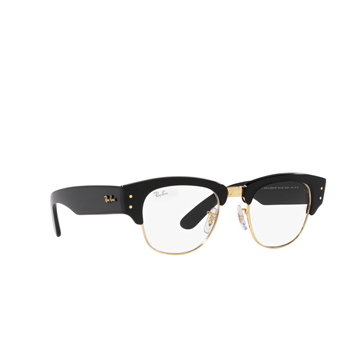 Ray-Ban MEGA CLUBMASTER Sunglasses 901/GG Black On Gold - three-quarters view