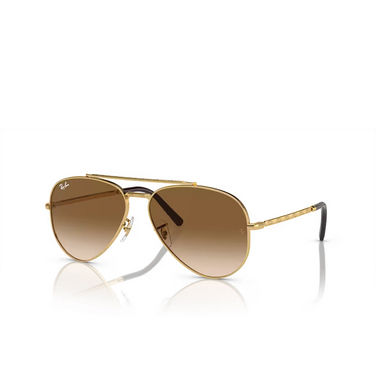 Lunettes de soleil Ray-Ban NEW AVIATOR 001/51 gold - Vue trois quarts