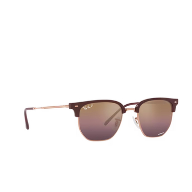 Ray-Ban NEW CLUBMASTER Sunglasses 6654G9 bordeaux on rose gold - three-quarters view