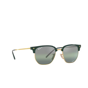 Ray-Ban NEW CLUBMASTER Sunglasses 6655g4 green on gold - three-quarters view
