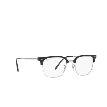 Ray-Ban NEW CLUBMASTER Eyeglasses 2000 black on silver - three-quarters view