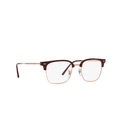 Ray-Ban NEW CLUBMASTER Eyeglasses 8209 bordeaux on rose gold - three-quarters view