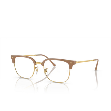 Ray-Ban NEW CLUBMASTER Eyeglasses 8342 beige on gold - three-quarters view