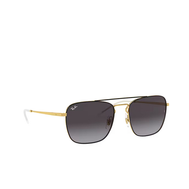 Ray-Ban RB3588 Sunglasses 90548G black on gold - three-quarters view