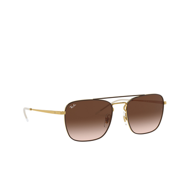 Ray-Ban RB3588 Sunglasses 905513 brown on gold - three-quarters view
