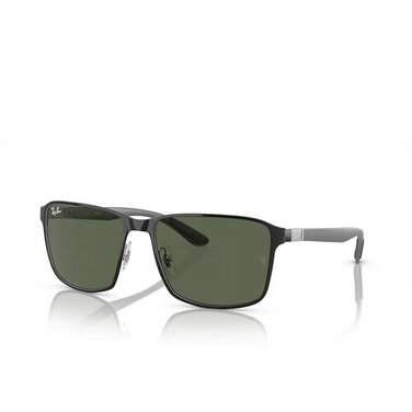 Ray-Ban RB3721 Sunglasses 914471 black on silver - three-quarters view