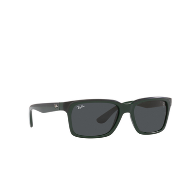 Ray-Ban RB4393M Sunglasses F68087 green on black - three-quarters view