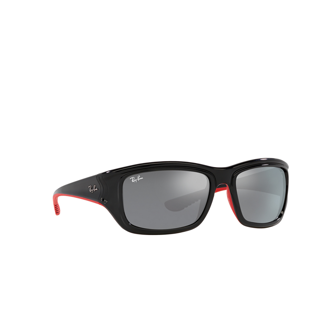 Ray-Ban RB4405M Sunglasses F6016G Black on red - three-quarters view