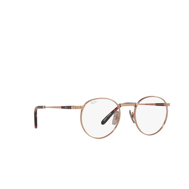 Gafas graduadas Ray-Ban ROUND TITANIUM 1236 rose gold - Vista tres cuartos