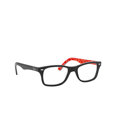 Ray-Ban RX5228 Eyeglasses 2479 black on red - three-quarters view