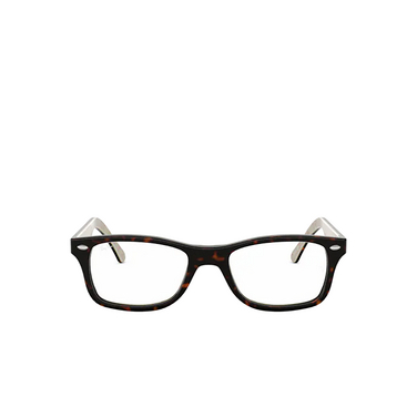 Lunettes de vue Ray-Ban RX5228 5057 dark havana on beige texture - Vue de face