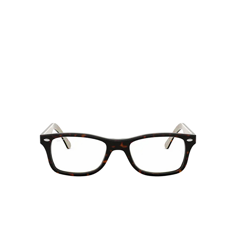 Ray-Ban RX5228 Eyeglasses 5057 dark havana on beige texture - 1/4
