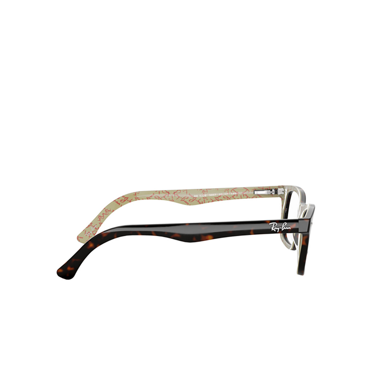 Ray-Ban RX5228 Eyeglasses 5057 dark havana on beige texture - 3/4