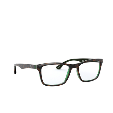 Ray-Ban RX5279 Eyeglasses 5974 havana on transparent green - three-quarters view