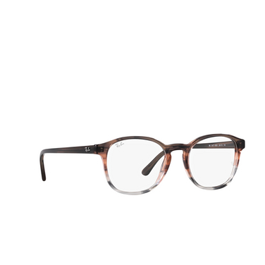 Ray-Ban RX5417 Eyeglasses 8251 striped brown & red - three-quarters view