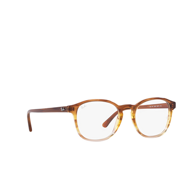 Ray-Ban RX5417 Eyeglasses 8253 striped brown & yellow - three-quarters view