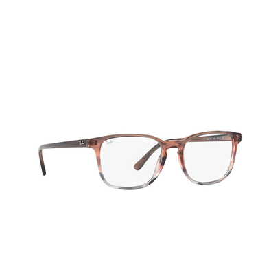 Ray-Ban RX5418 Eyeglasses 8251 striped brown & red - three-quarters view