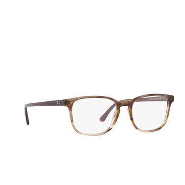 Ray-Ban RX5418 Eyeglasses 8255 striped brown & green - three-quarters view