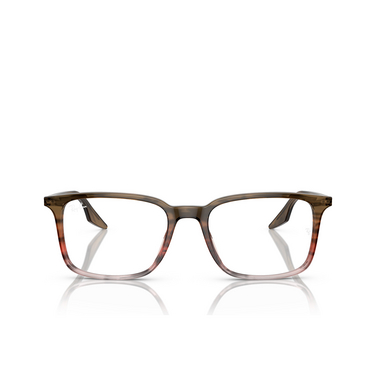 Ray-Ban RX5421 Eyeglasses 8251 striped brown & red - front view