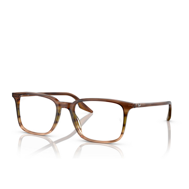 Ray-Ban RX5421 Eyeglasses 8255 striped brown & green - three-quarters view
