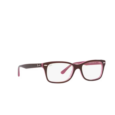 Ray-Ban RX5428 Eyeglasses 2126 brown on pink - three-quarters view